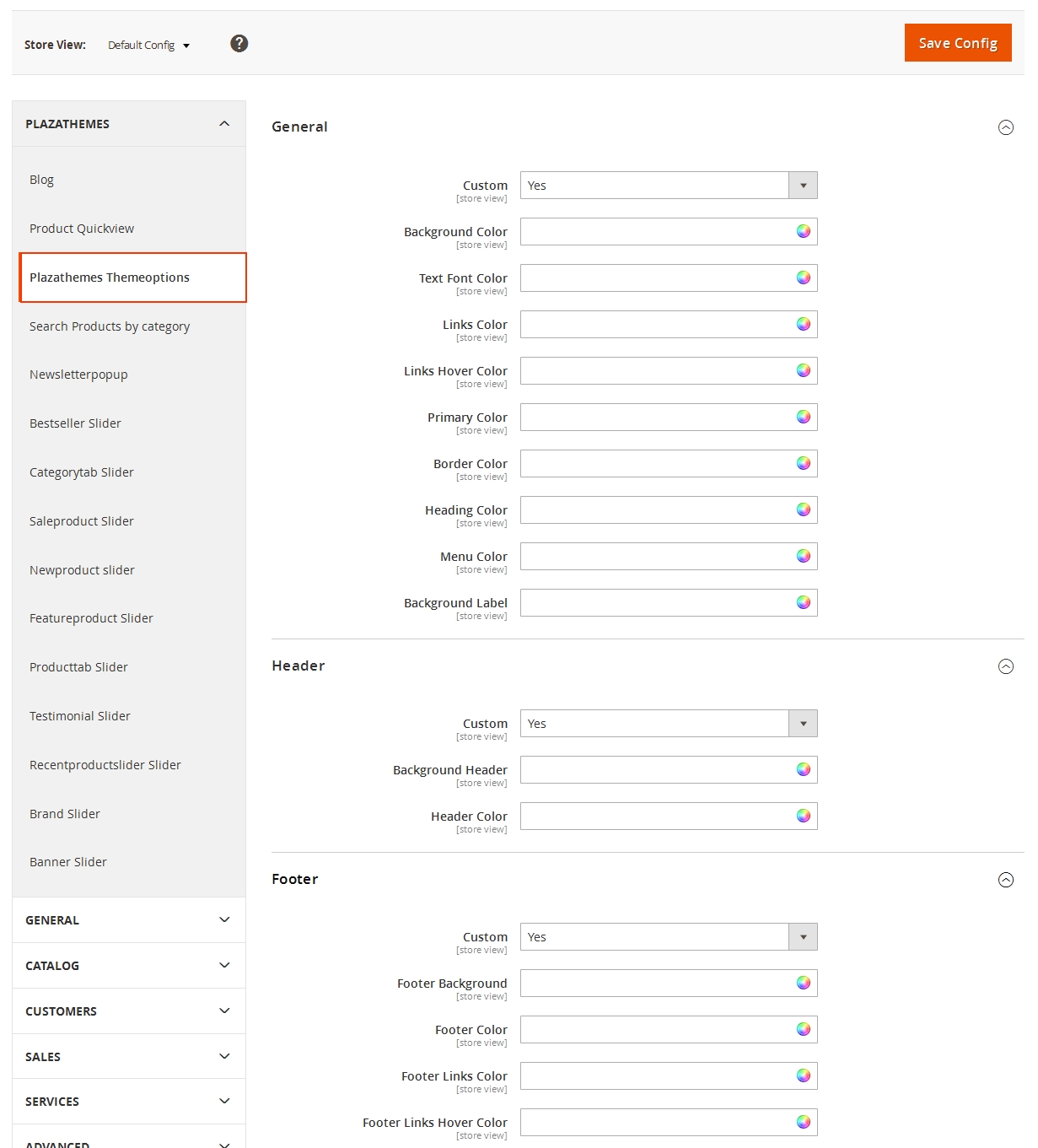 admin theme option